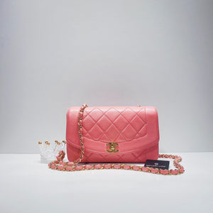 No.001328-Chanel Vintage Lambskin Diana Bag 22cm