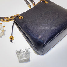 将图片加载到图库查看器，No.2645-Chanel Vintage Caviar Tote Bag
